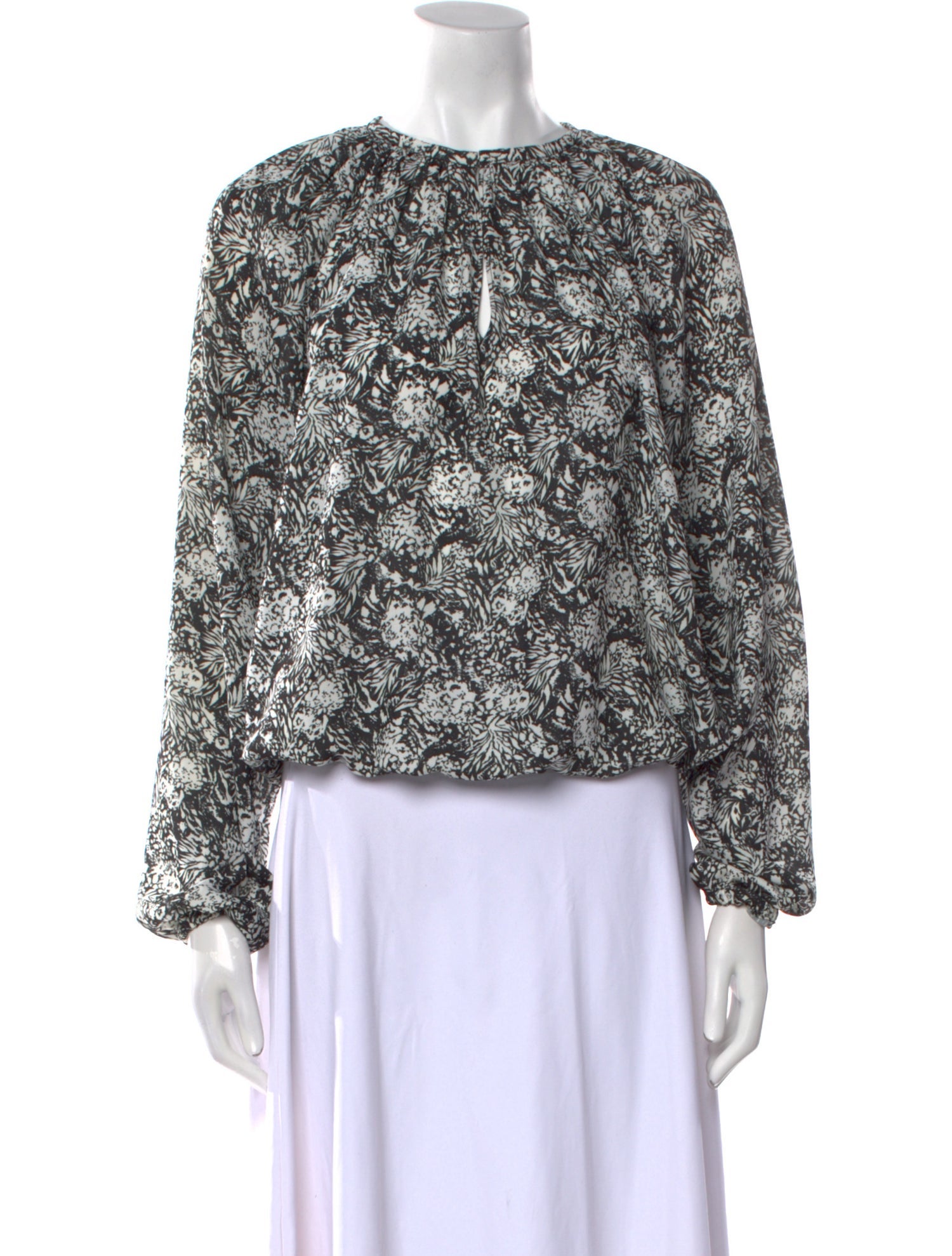 Ramy Brook Floral Print Crew Neck Blouse