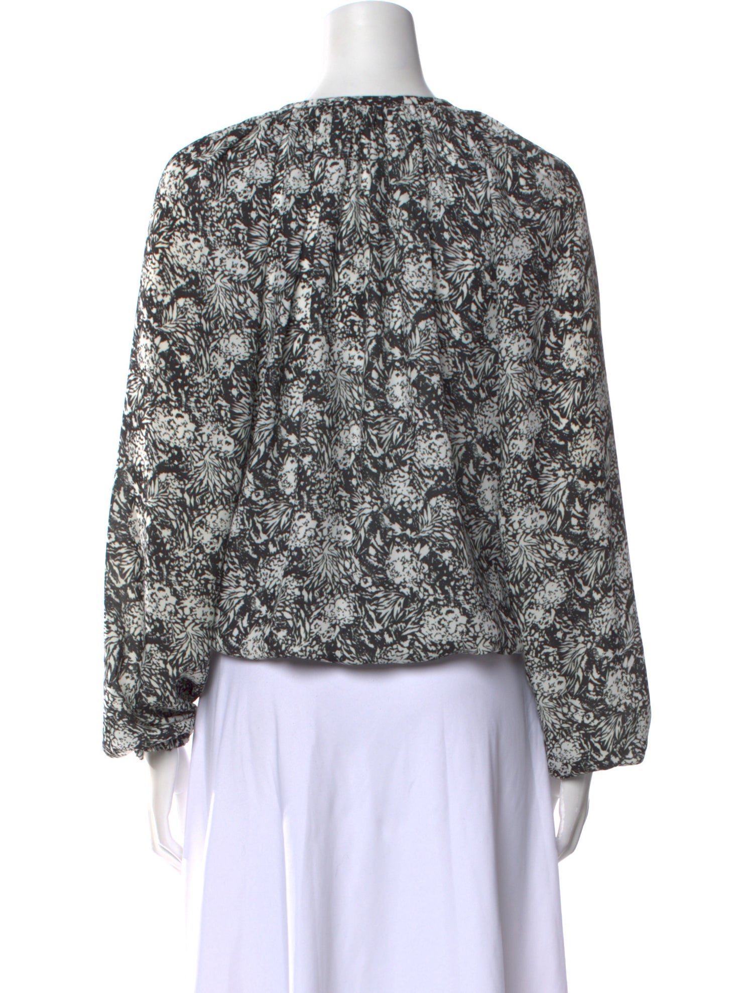 Ramy Brook Floral Print Crew Neck Blouse