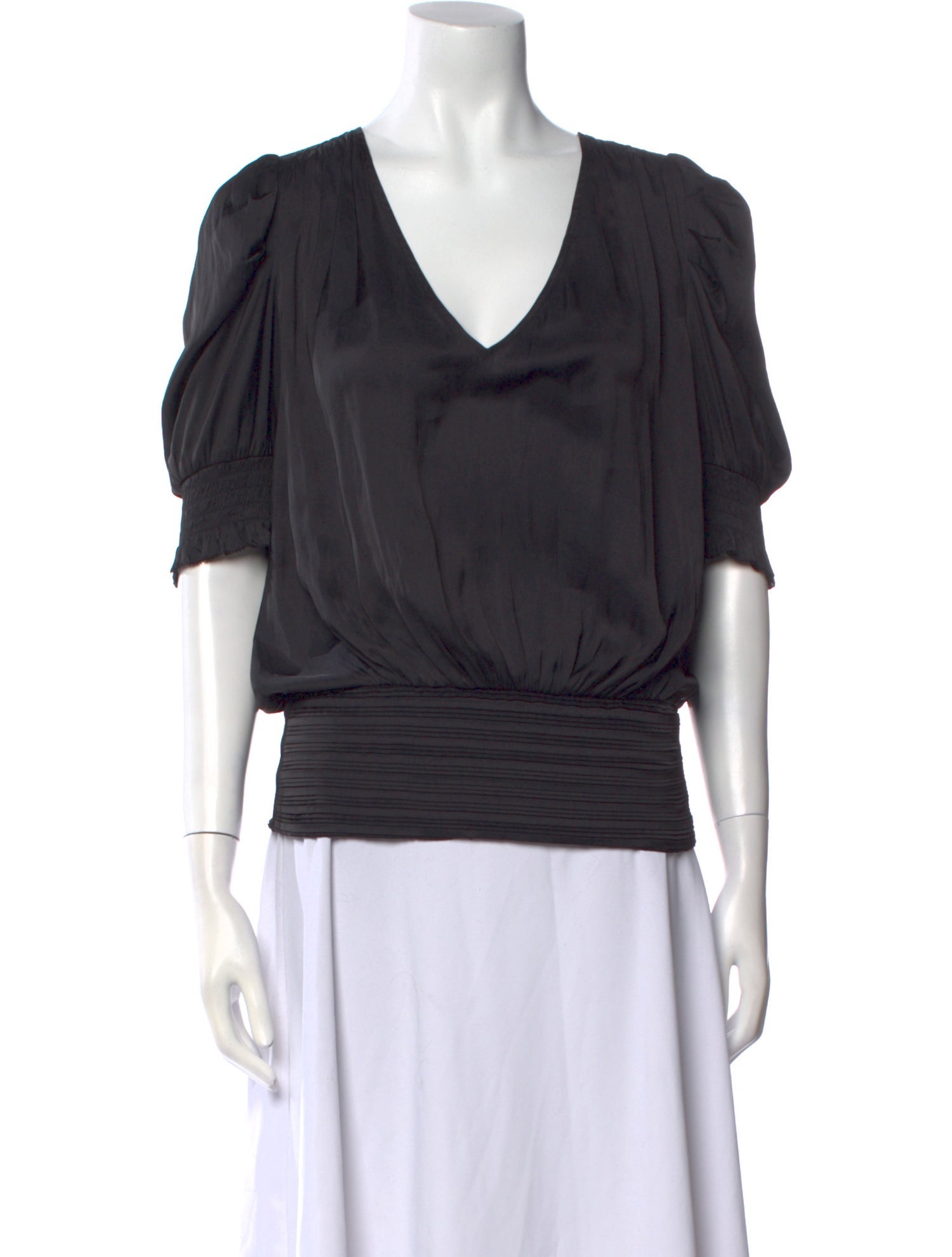 Ramy Brook V-Neck Short Sleeve Blouse