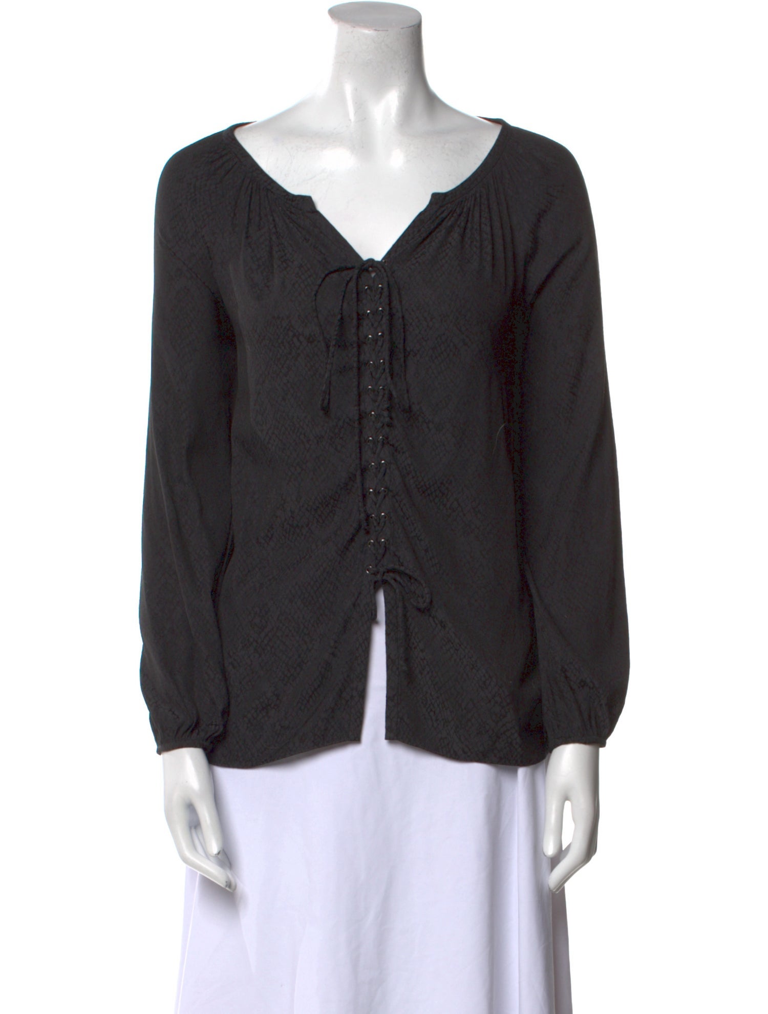 Ramy Brook V-Neck Long Sleeve Button-Up Top