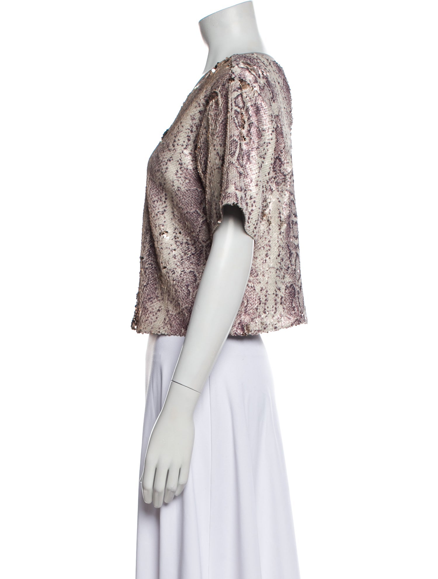 Ramy Brook Animal Print Scoop Neck Crop Top