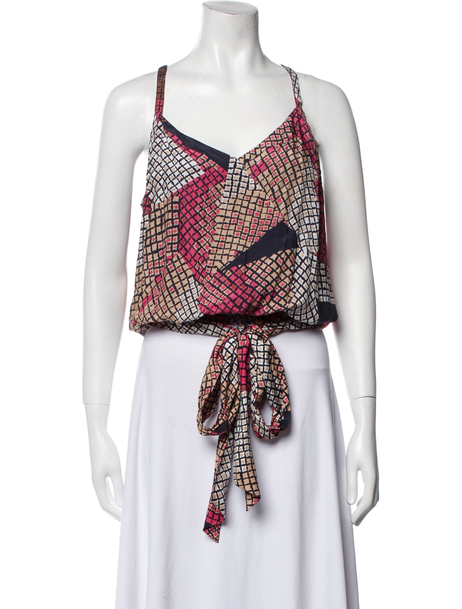 Ramy Brook Printed V-Neck Crop Top