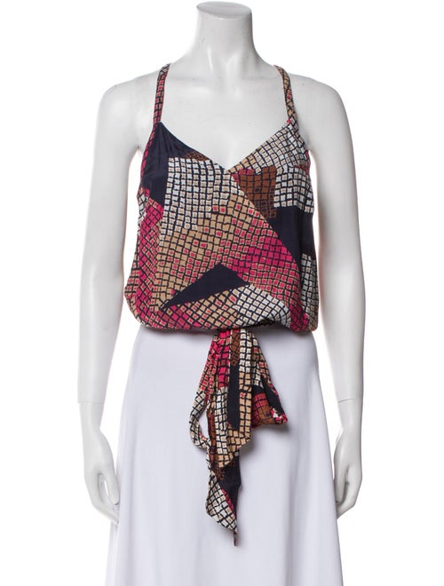 Ramy Brook Printed V-Neck Crop Top