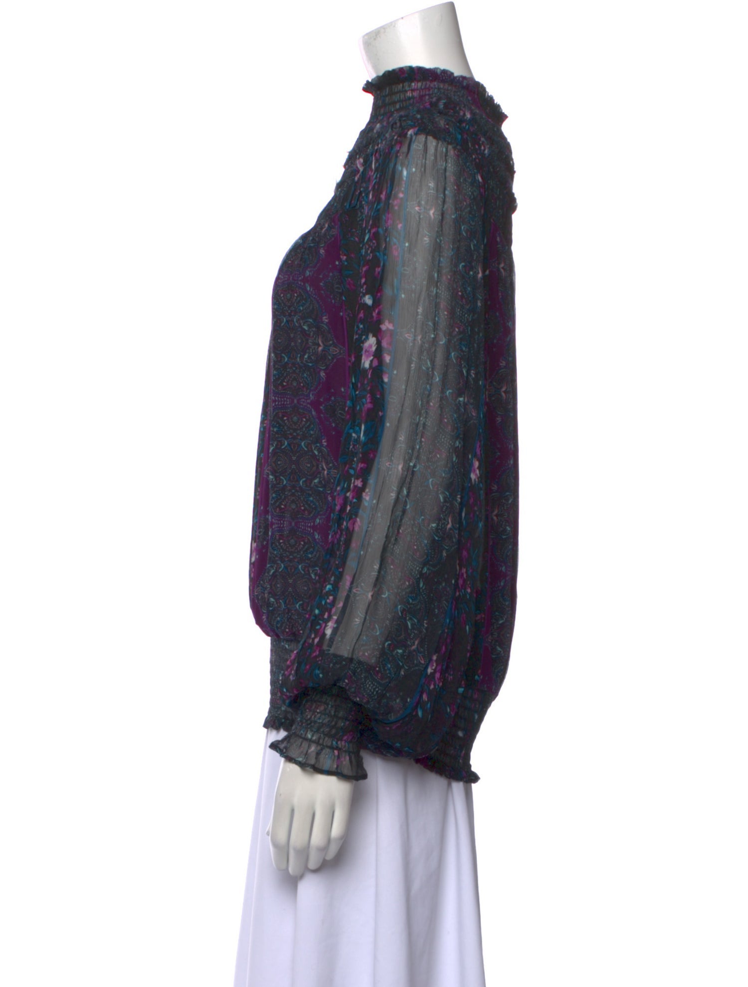 Ramy Brook Silk Floral Print Blouse