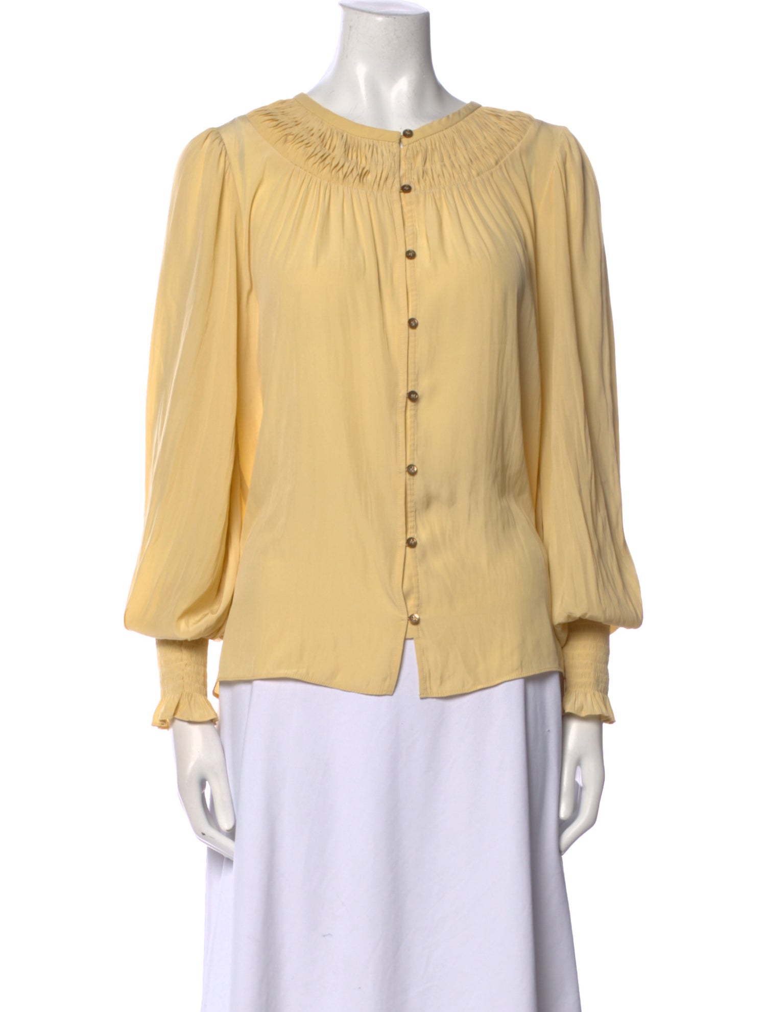 Ramy Brook Crew Neck Long Sleeve Blouse