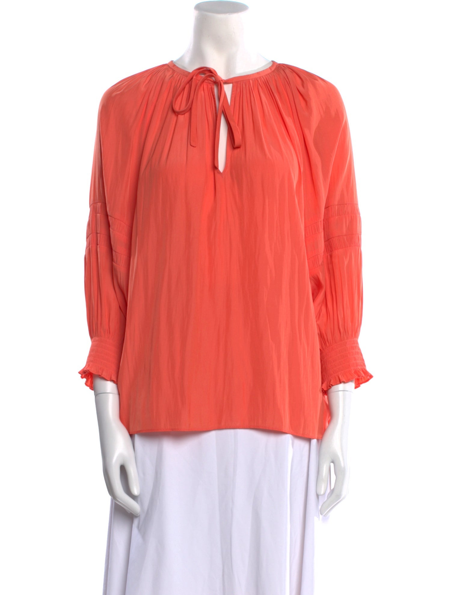 Ramy Brook Tie Neck Three-Quarter Sleeve Blouse w/ Tags