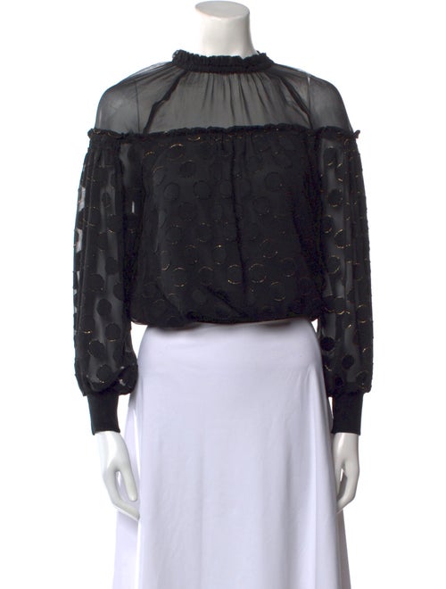 Ramy Brook Mock Neck Long Sleeve Crop Top