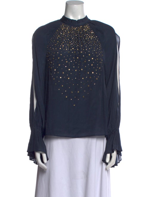 Ramy Brook Mock Neck Long Sleeve Blouse