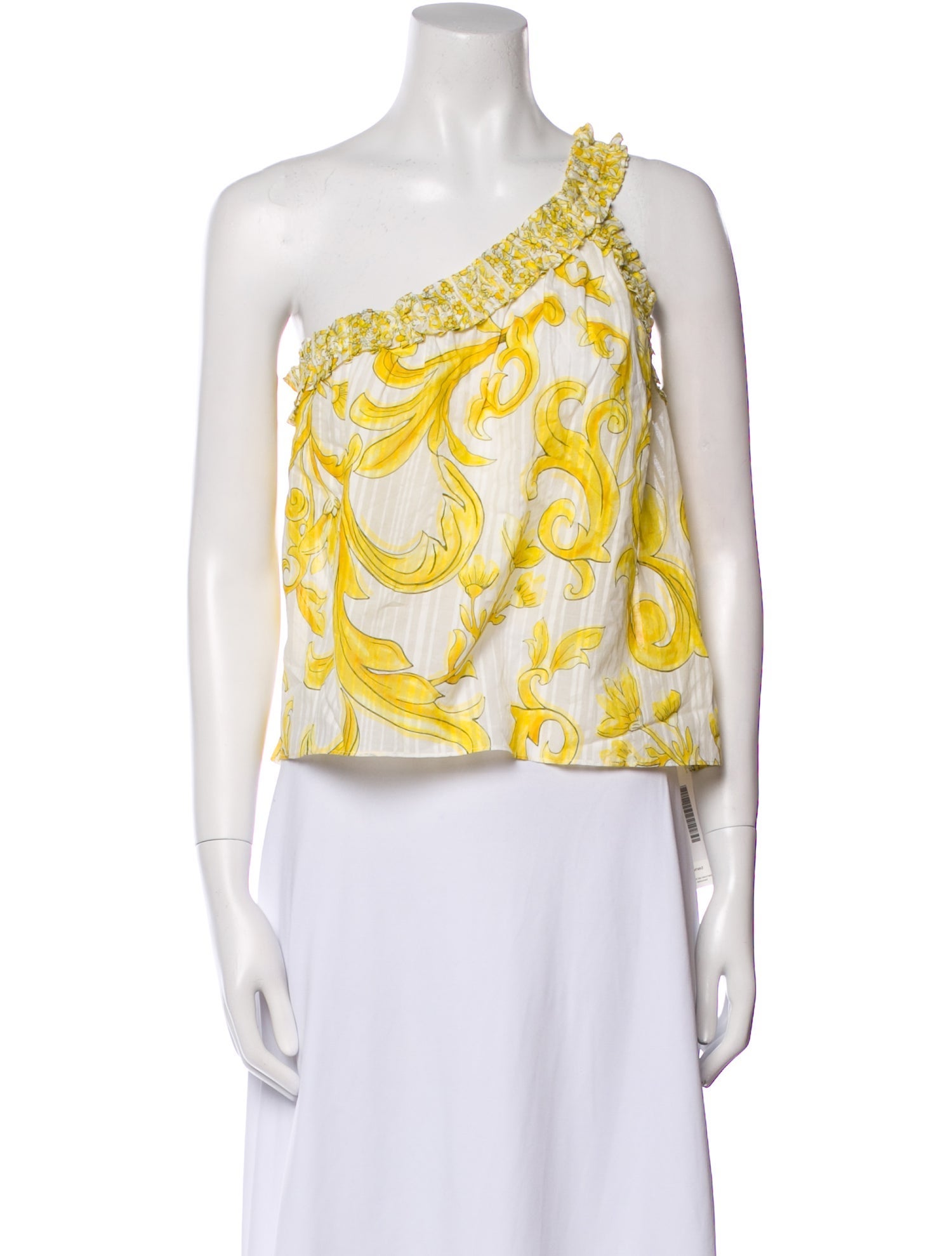 Ramy Brook Printed One-Shoulder Crop Top