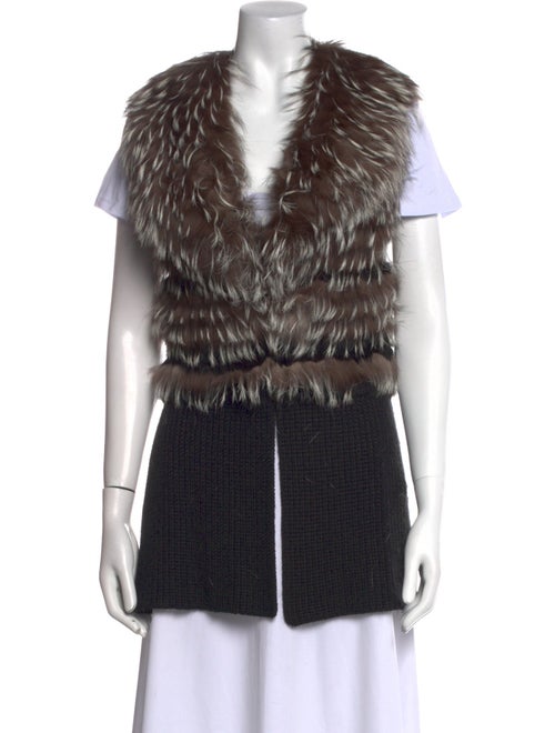 Ramy Brook Colorblock Pattern V-Neck Sweater