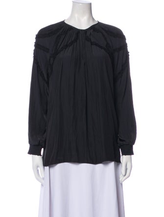 Ramy Brook Crew Neck Long Sleeve Blouse