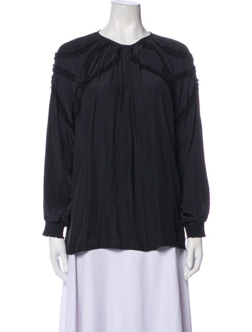Ramy Brook Crew Neck Long Sleeve Blouse