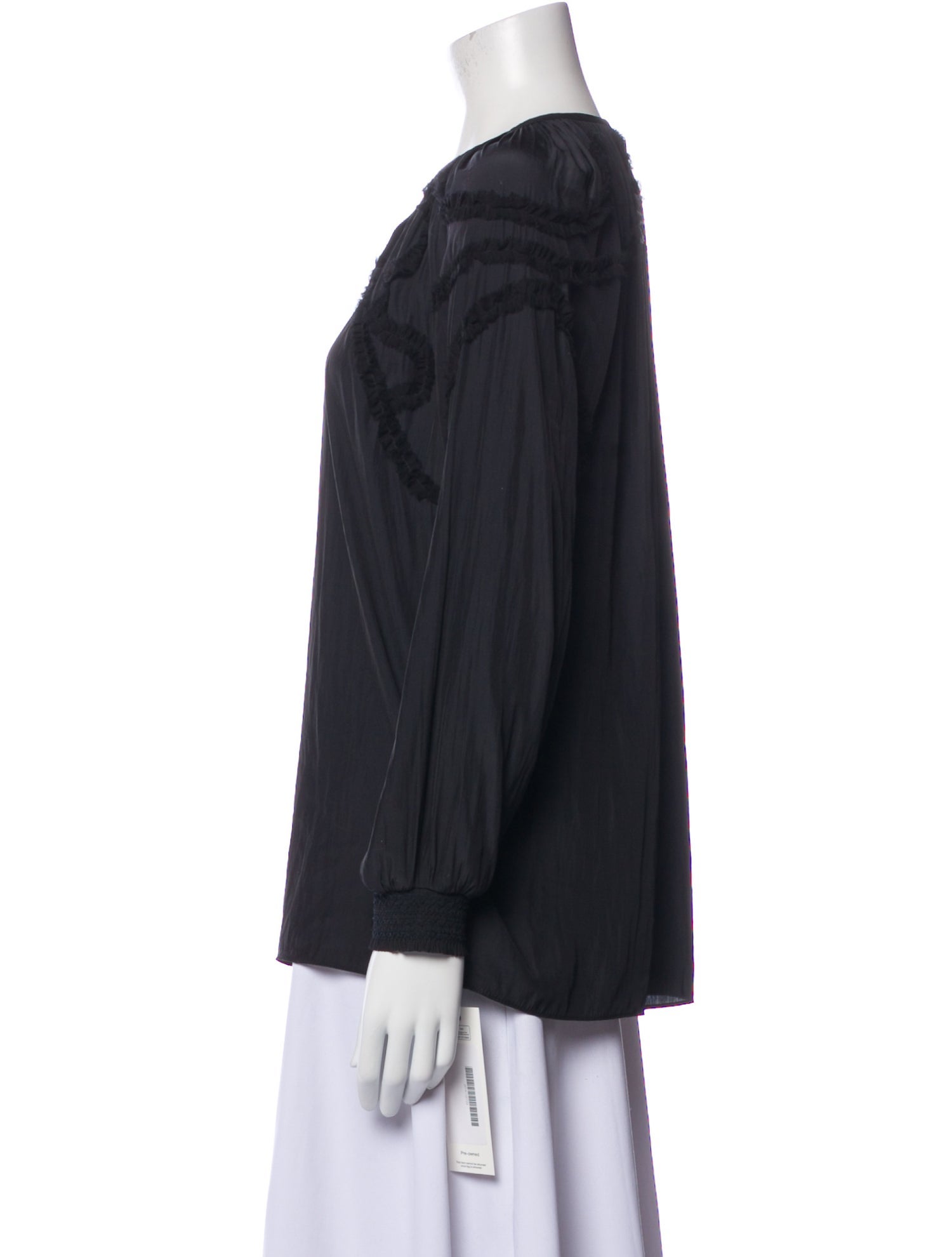 Ramy Brook Crew Neck Long Sleeve Blouse