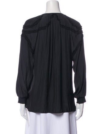 Ramy Brook Crew Neck Long Sleeve Blouse