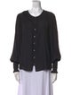 Ramy Brook Crew Neck Long Sleeve Button-Up Top