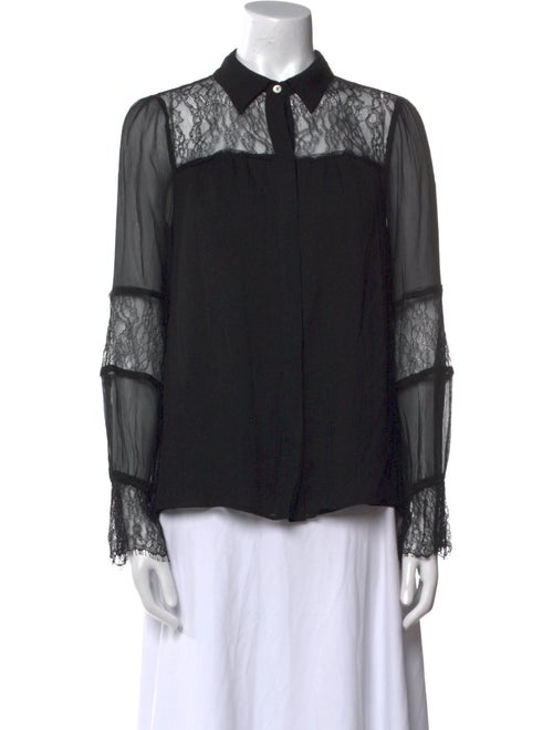 Ramy Brook Silk Long Sleeve Button-Up Top