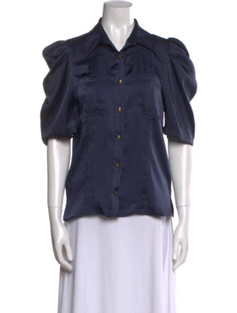 Ramy Brook Short Sleeve Button-Up Top