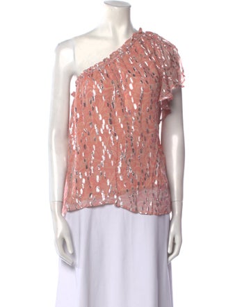 Ramy Brook Printed One-Shoulder Blouse