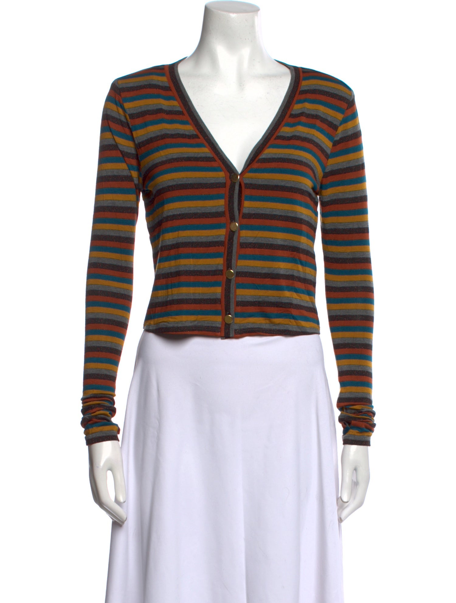 Ramy Brook Striped V-Neck Crop Top