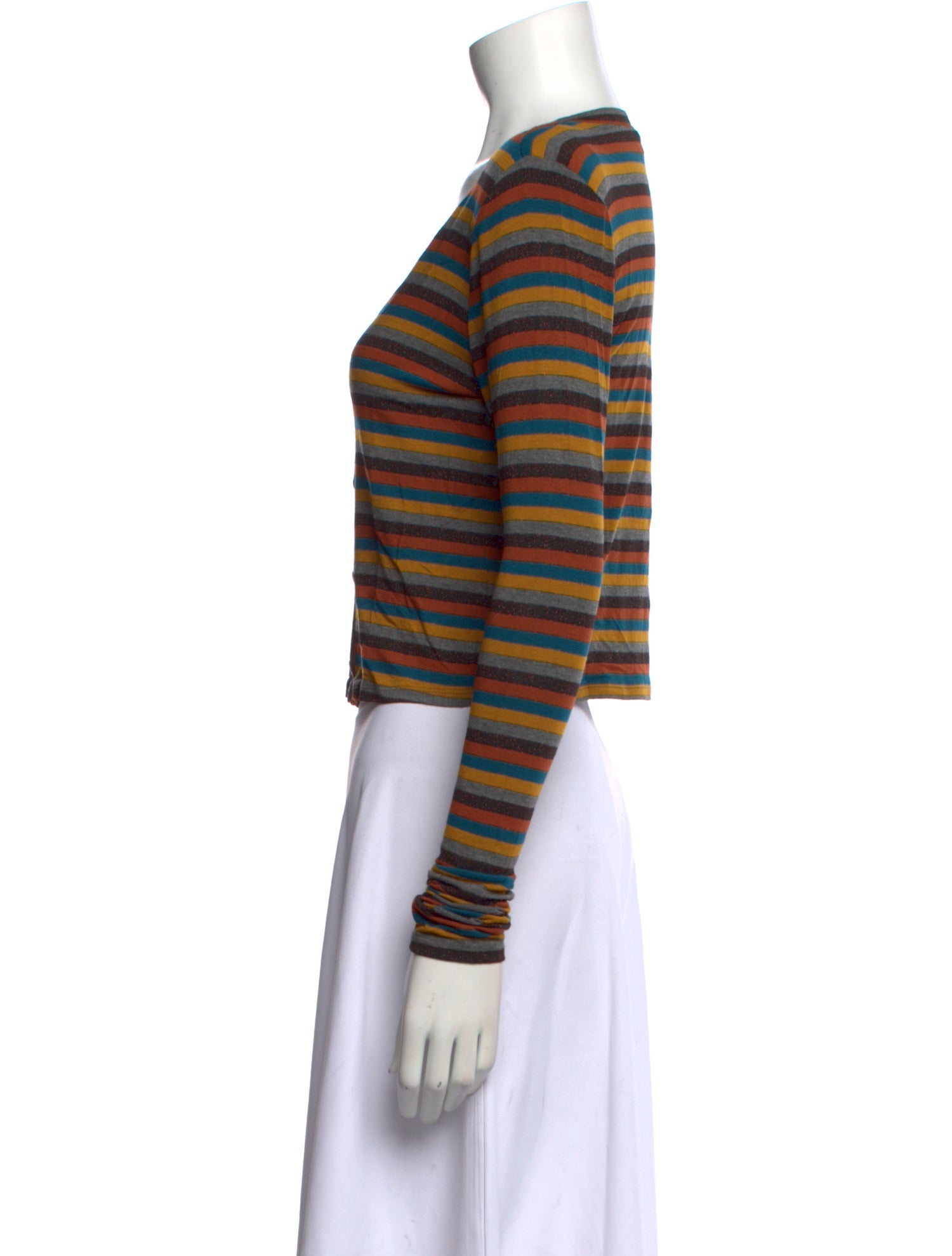 Ramy Brook Striped V-Neck Crop Top