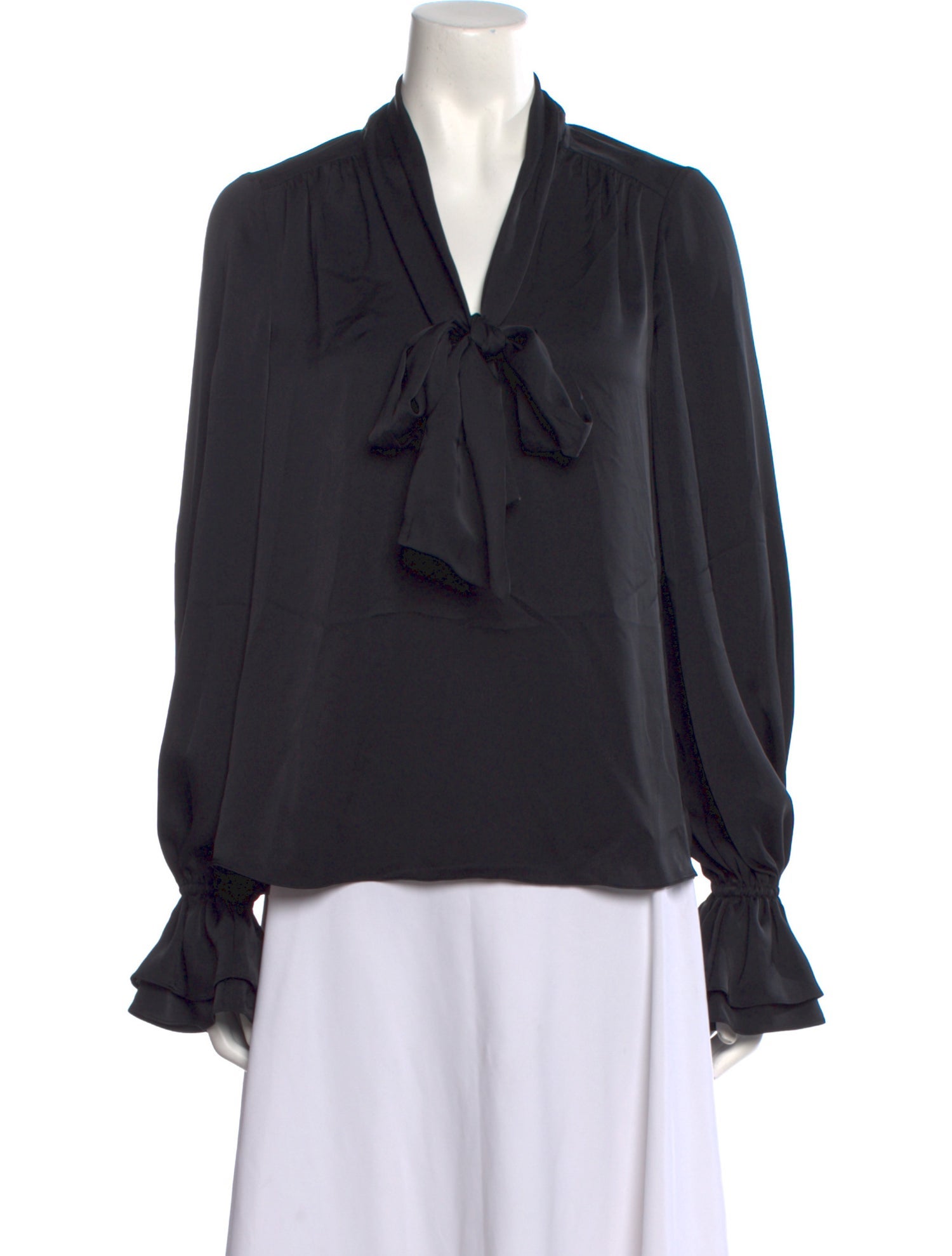 Ramy Brook Tie Neck Long Sleeve Blouse