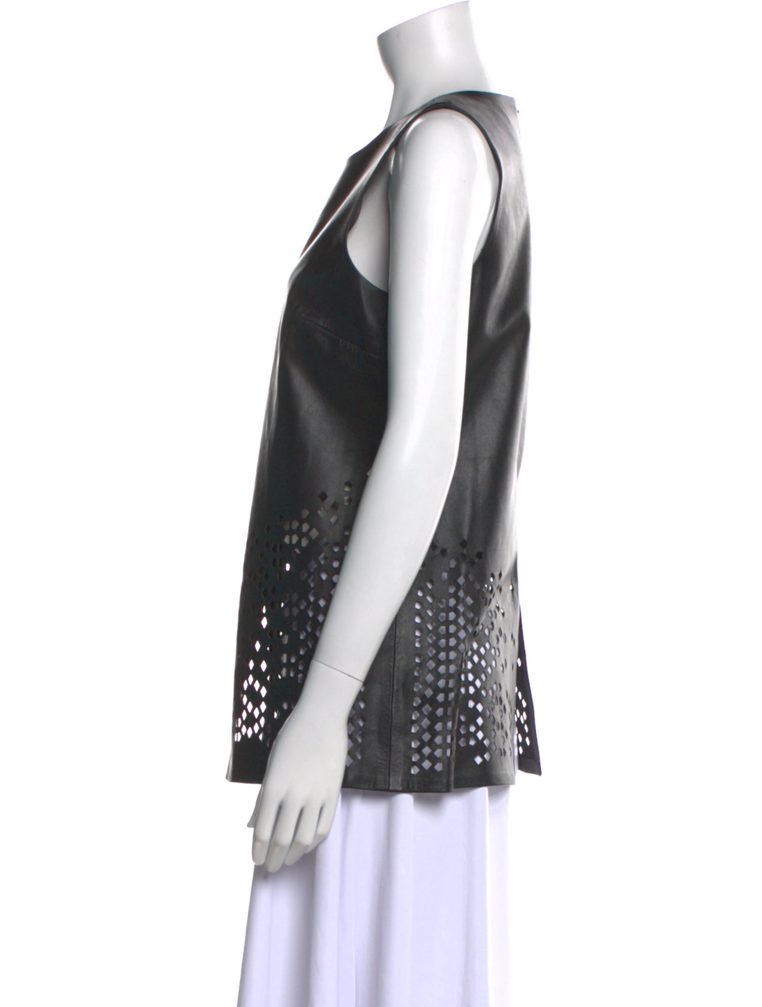 Ramy Brook Leather Crew Neck Top