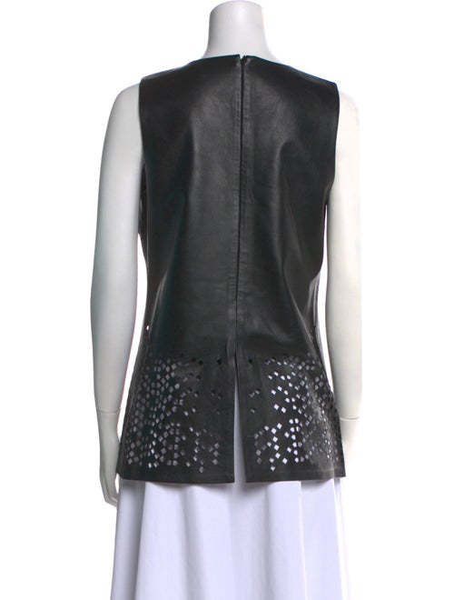 Ramy Brook Leather Crew Neck Top