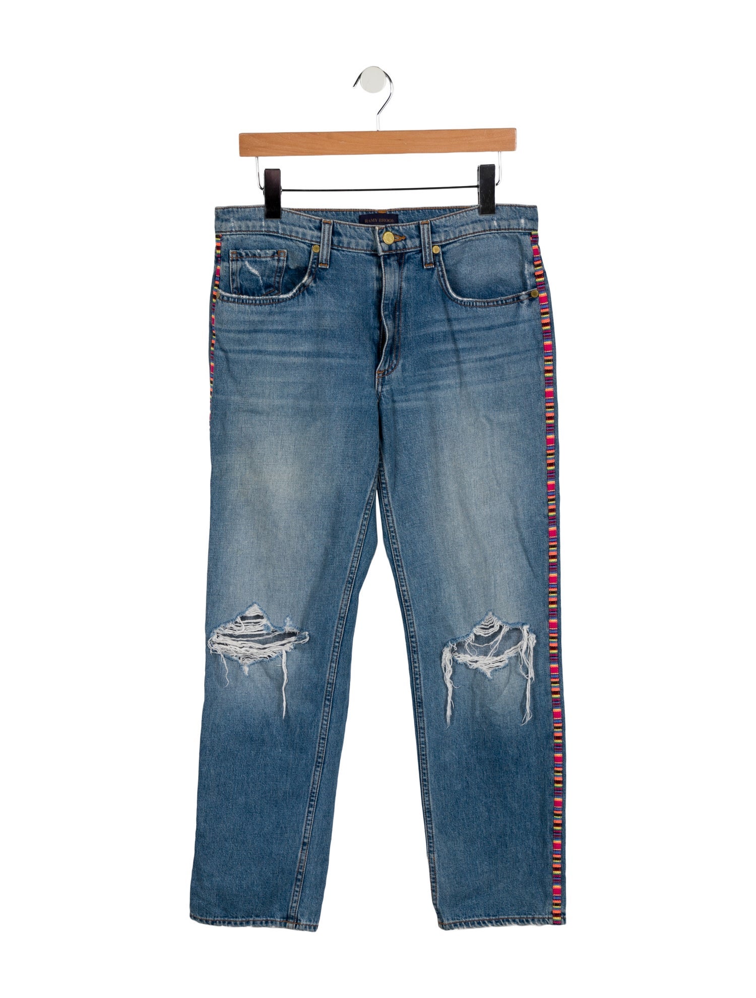 Ramy Brook Mid-Rise Straight Leg Jeans