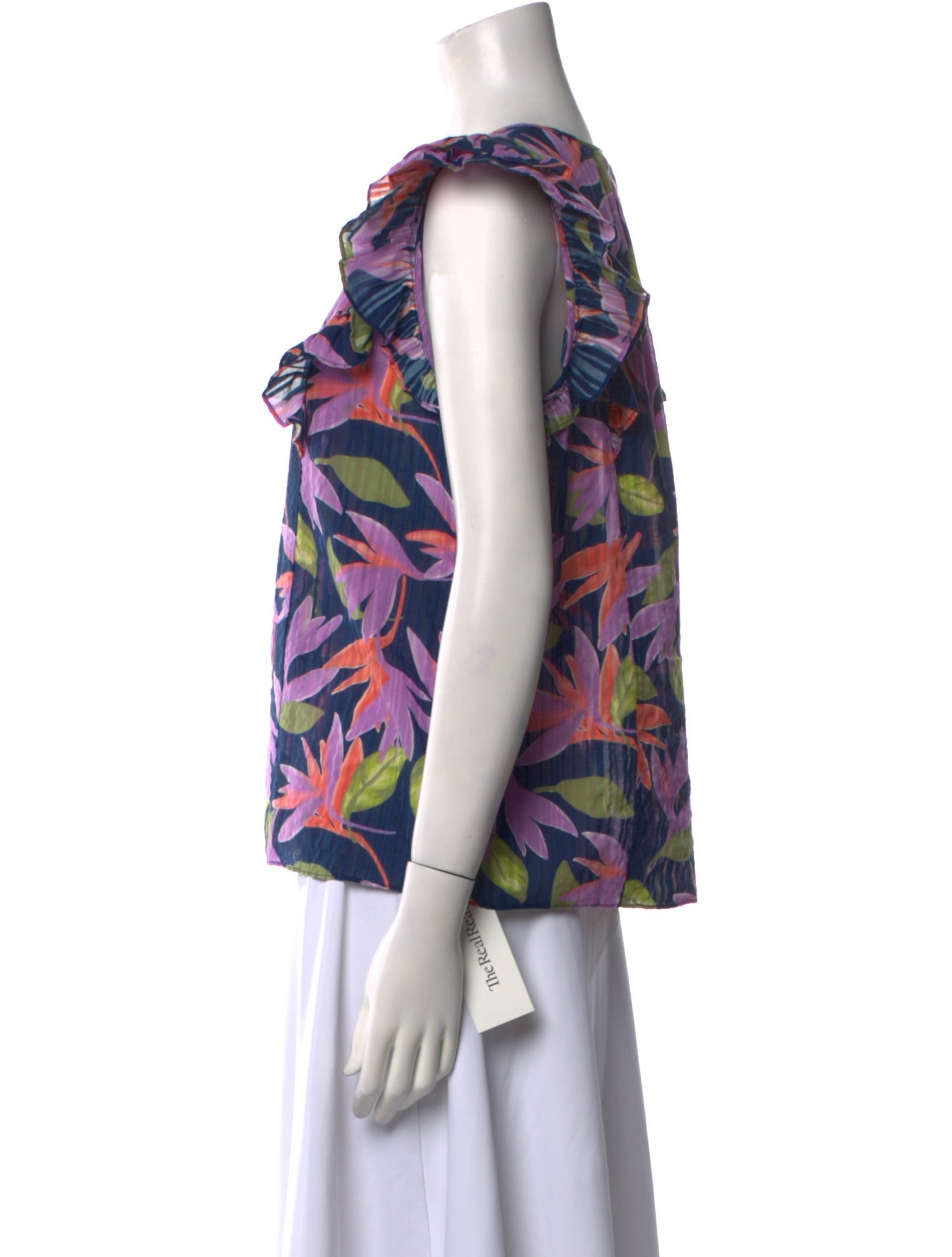 Ramy Brook Floral Print Tie Neck Blouse