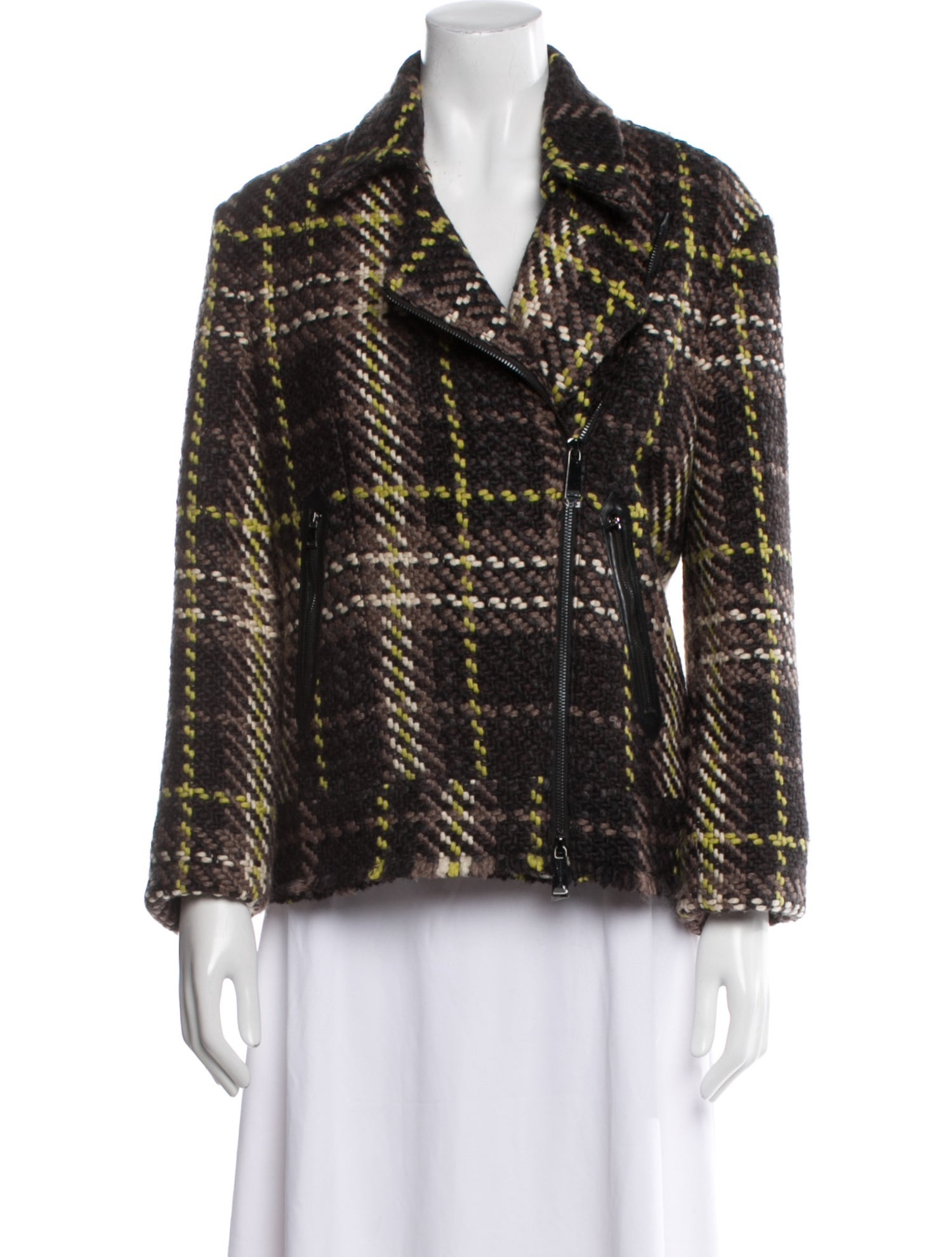 Ramy Brook Plaid Print Evening Jacket