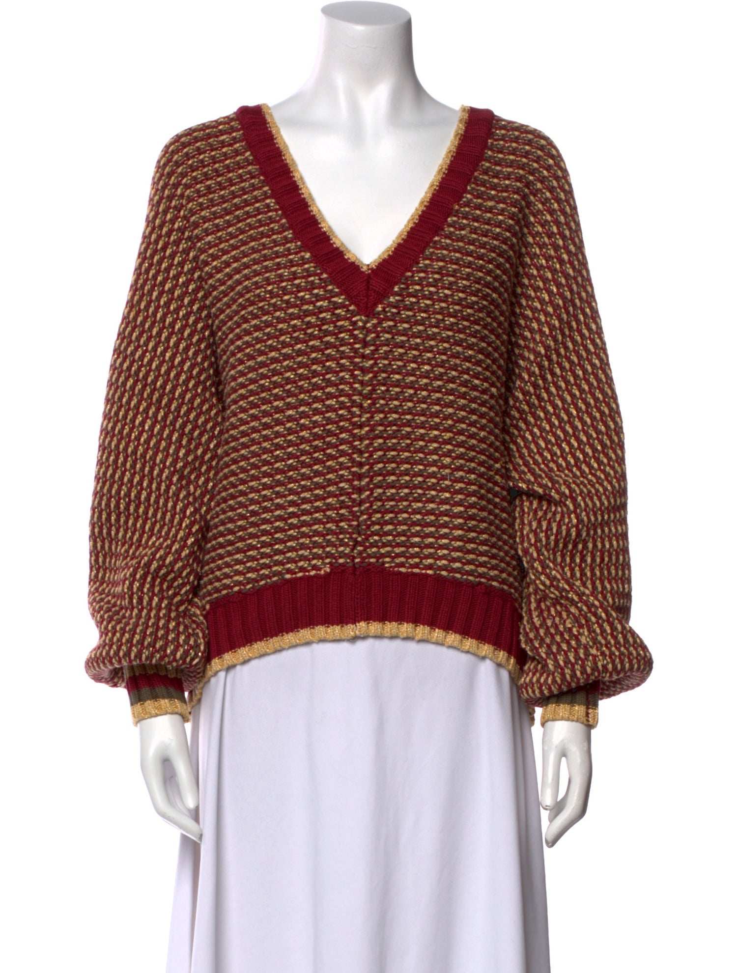 Ramy Brook Striped V-Neck Sweater