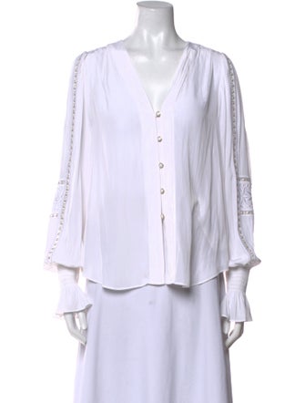 Ramy Brook V-Neck Long Sleeve Button-Up Top