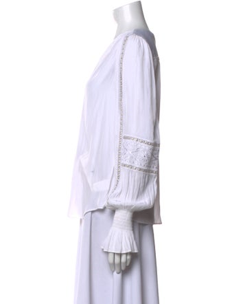 Ramy Brook V-Neck Long Sleeve Button-Up Top