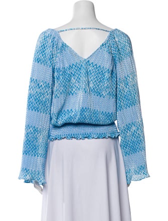 Ramy Brook Printed V-Neck Top