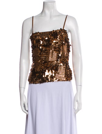 Ramy Brook Square Neckline Sleeveless Crop Top