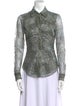 Ramy Brook Printed Long Sleeve Button-Up Top