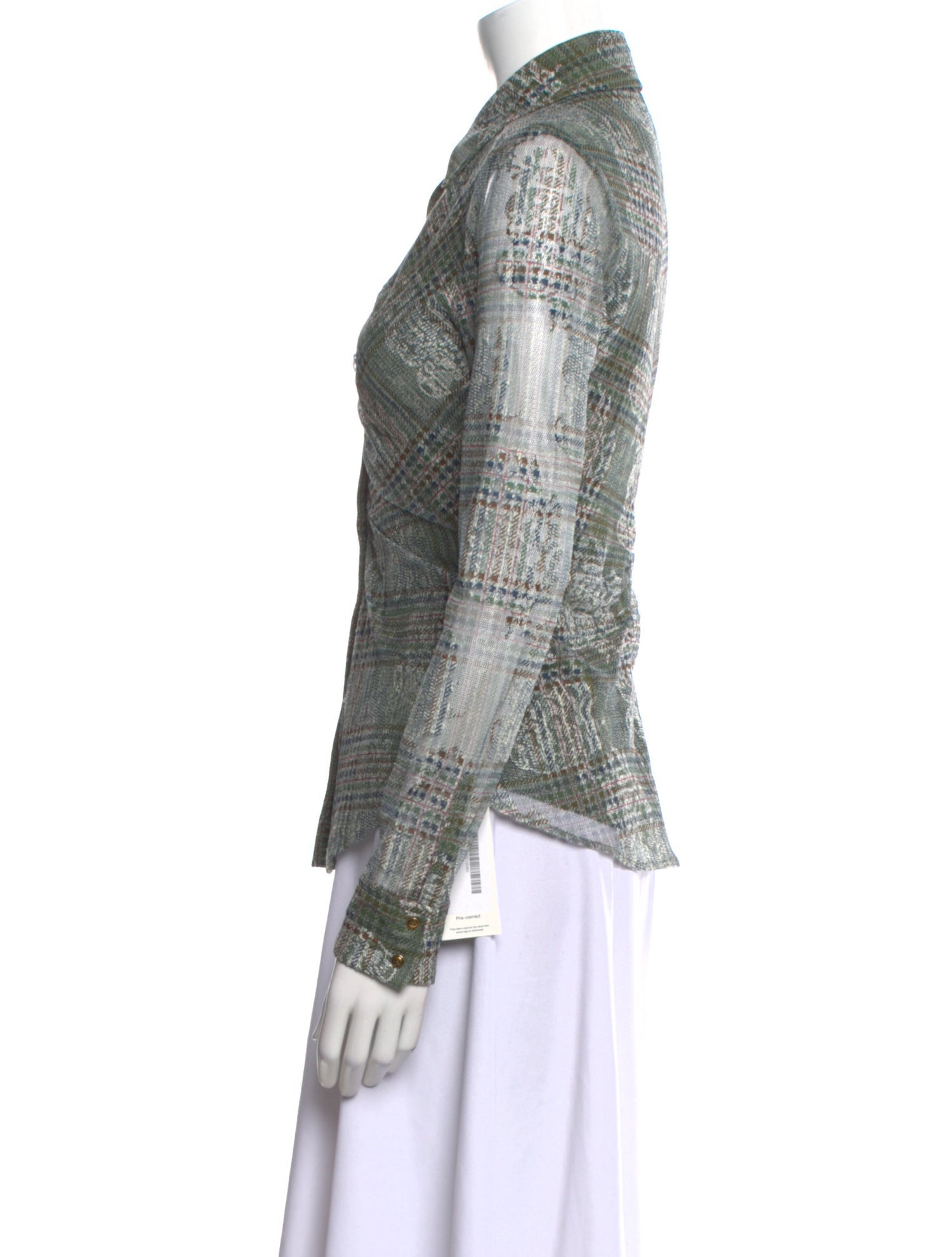 Ramy Brook Printed Long Sleeve Button-Up Top