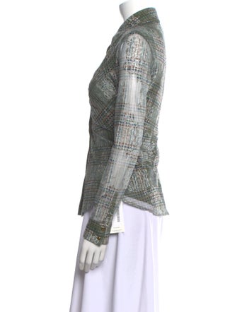 Ramy Brook Printed Long Sleeve Button-Up Top