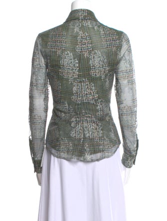 Ramy Brook Printed Long Sleeve Button-Up Top