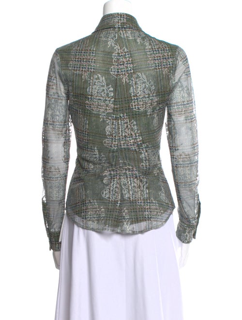 Ramy Brook Printed Long Sleeve Button-Up Top