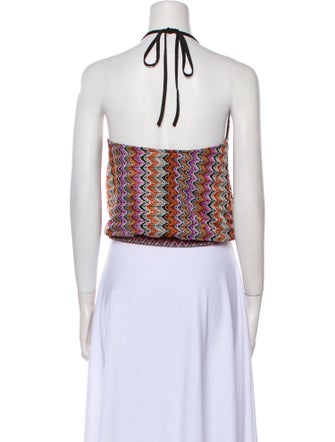 Ramy Brook Printed Halterneck Crop Top