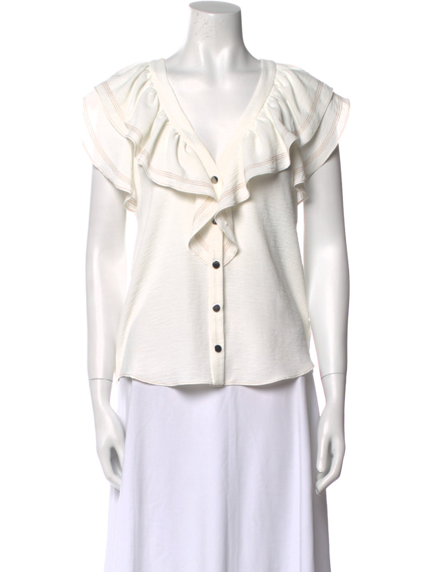 Ramy Brook V-Neck Short Sleeve Blouse