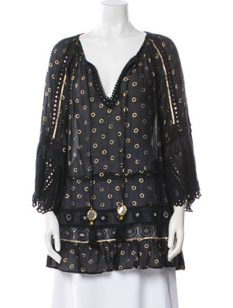 Ramy Brook Polka Dot Print V-Neck Tunic
