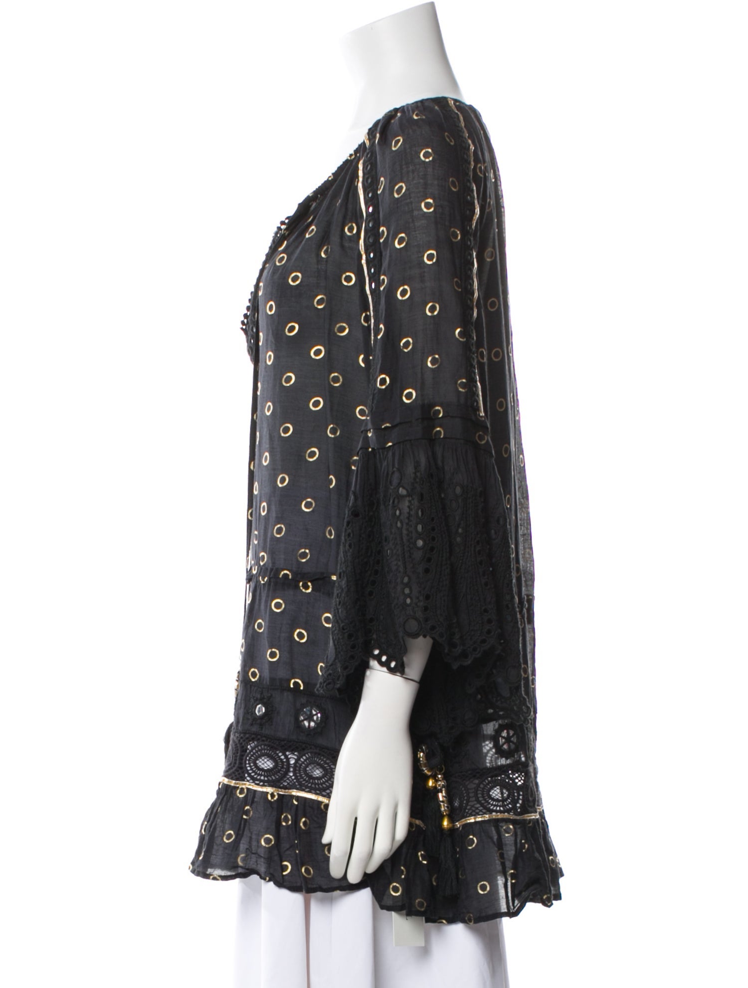 Ramy Brook Polka Dot Print V-Neck Tunic