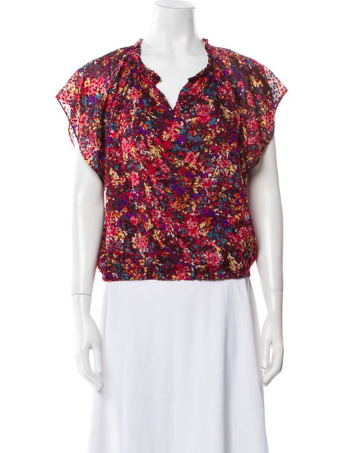 Ramy Brook Floral Print V-Neck Blouse