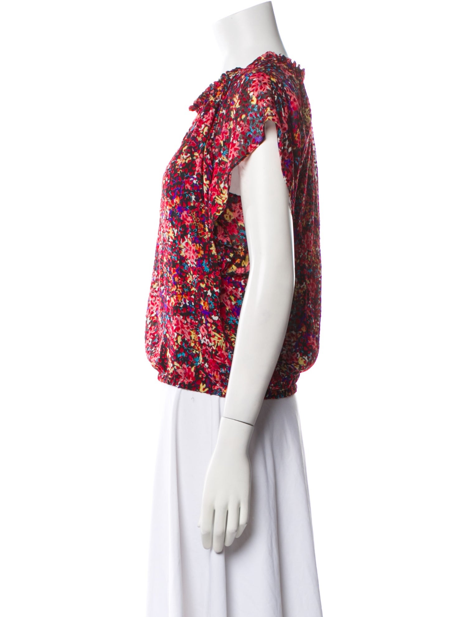 Ramy Brook Floral Print V-Neck Blouse