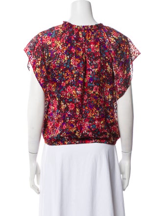 Ramy Brook Floral Print V-Neck Blouse