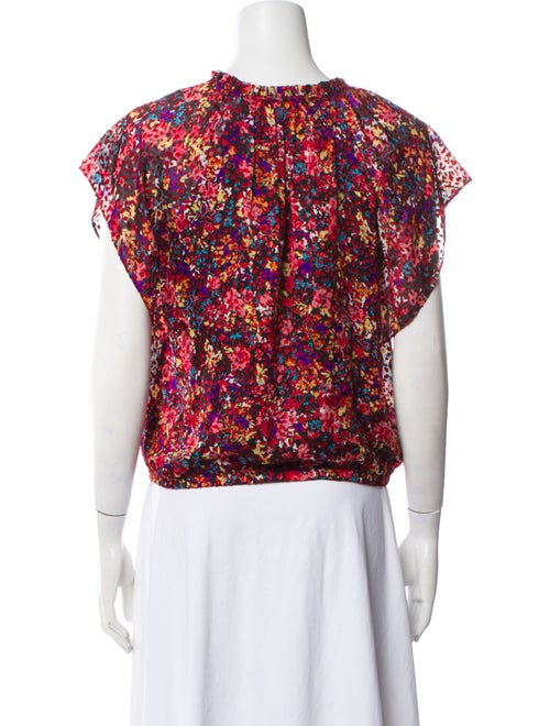 Ramy Brook Floral Print V-Neck Blouse