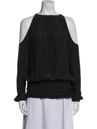 Ramy Brook Scoop Neck Long Sleeve Blouse
