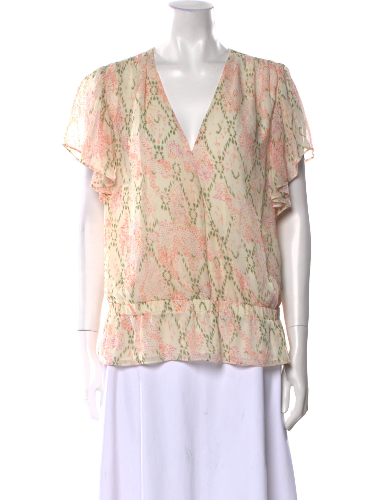 Ramy Brook Floral Print V-Neck Blouse